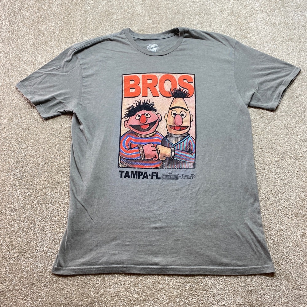 The Duck Company Shirt‎ Mens XL Gray Sesame Street Bert Ernie Bros Tampa FL